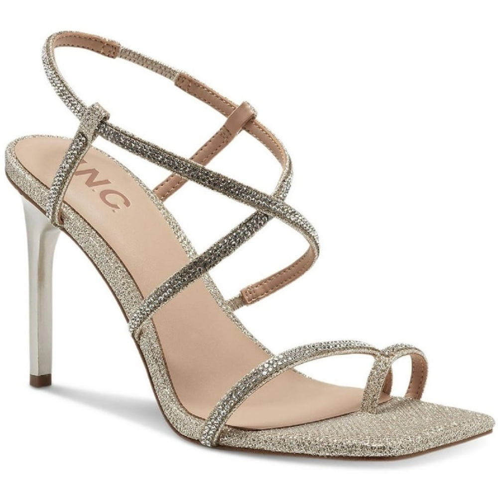 INC Womens Champagne Arti Strappy Open Toe Heels